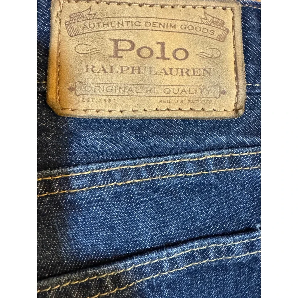 Polo Ralph Lauren Mens‎ Dark Wash Straight Leg Jeans Blue Denim 36x30